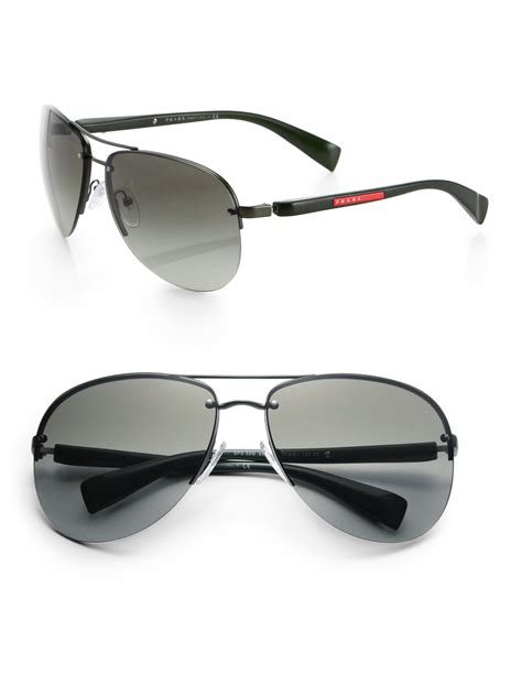 prada prada journal pr 55uv aviator m|Prada Sunglasses for Men .